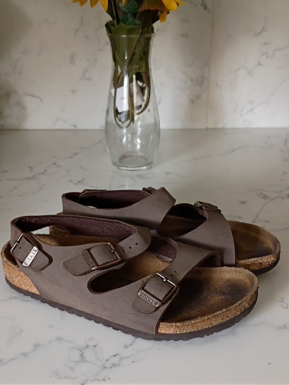 Birkenstock Brown Double Strap Kids Sandals